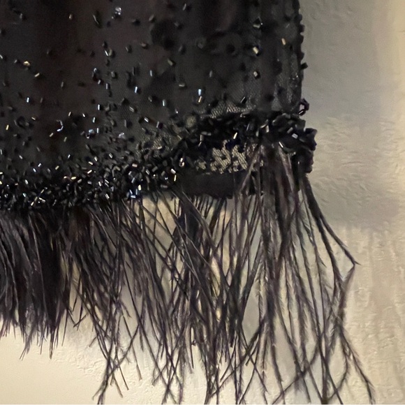 Witchy Vintage Tahari Petite Skirt - Beaded & Feathered Magic! 🔮🌙 Size: 6P - Picture 4 of 6
